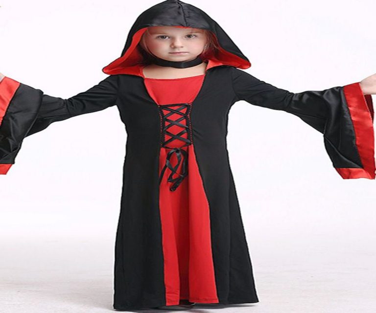 Black red vampire dress kids halloween cosplay costume via withchic.com