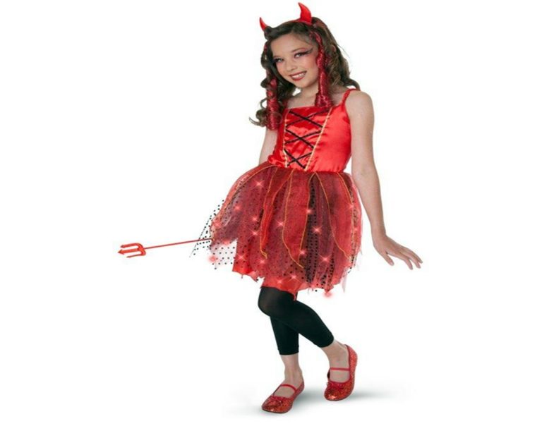 Dazzling devil light-up child tween costume via findema.com