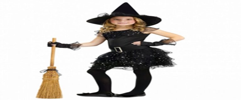 Glitter witch kids costume m for halloween via horror-shop.com