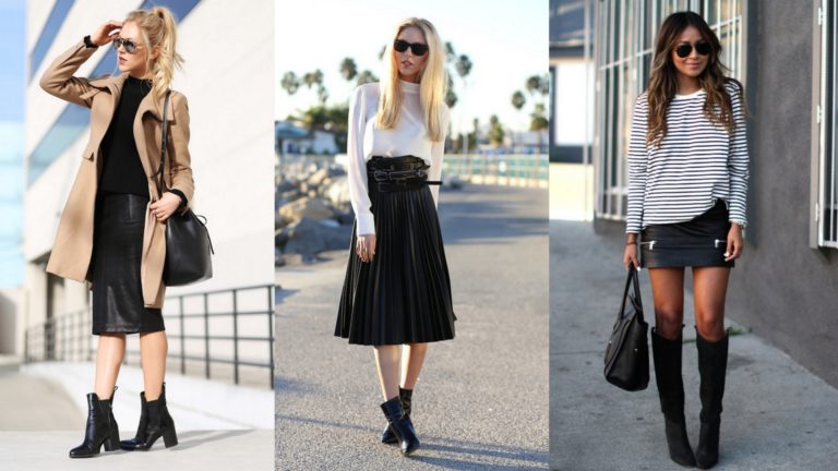 Wear leather skirt outfits ideas
