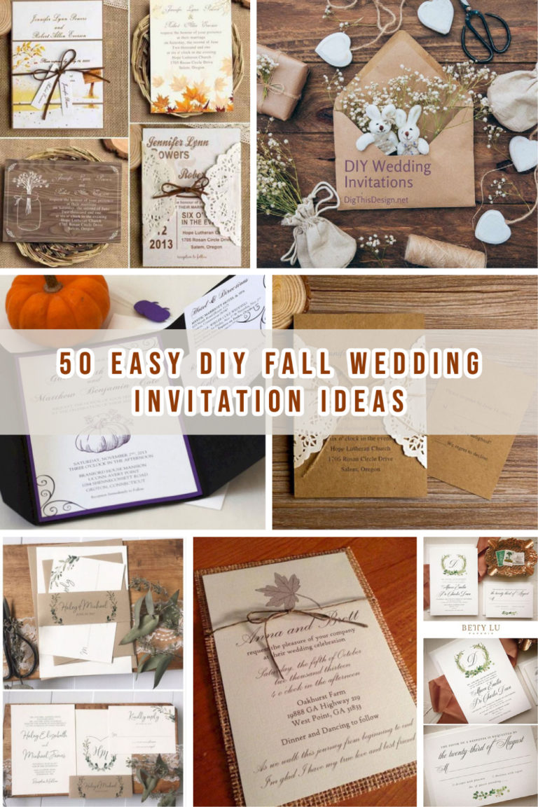 50 easy diy fall wedding invitation ideas