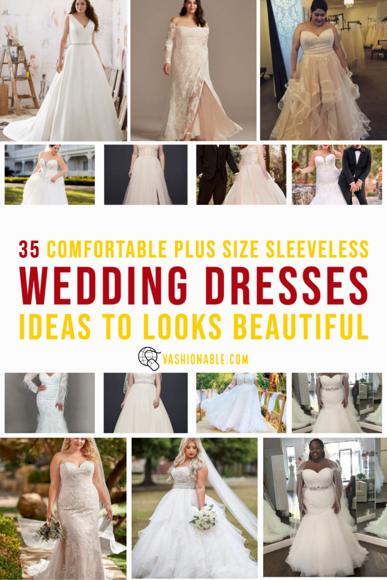 Comfortable plus size sleeveless wedding dresses ideas to looks beautiful