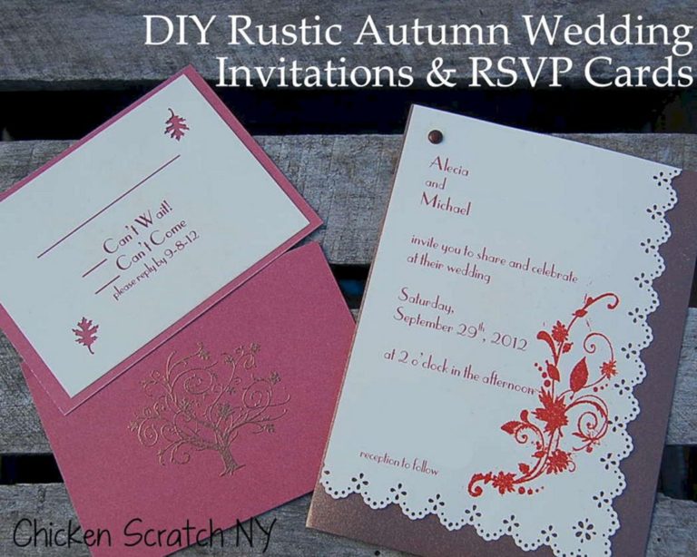 Diy autumn wedding invitations
