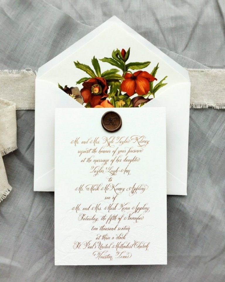 Fall themed wedding invitation ideas