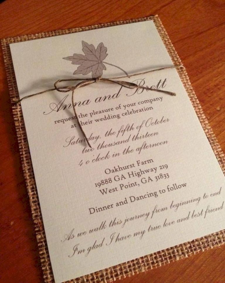 Rustic fall wedding invitation set