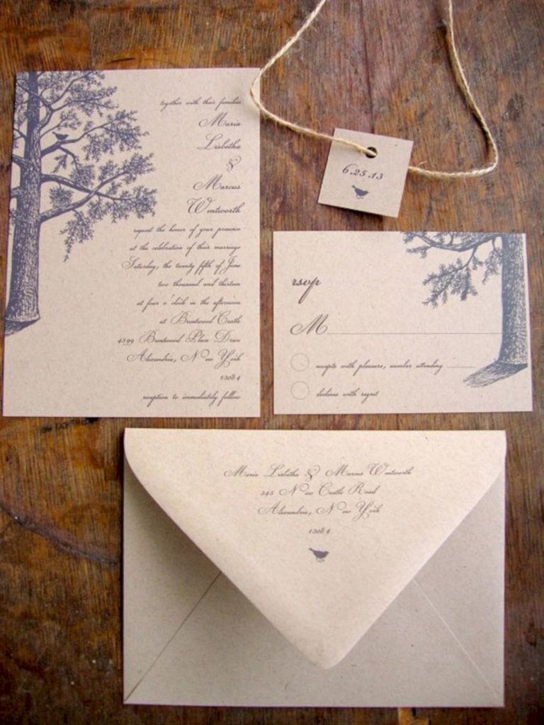 Rustic wedding invitation