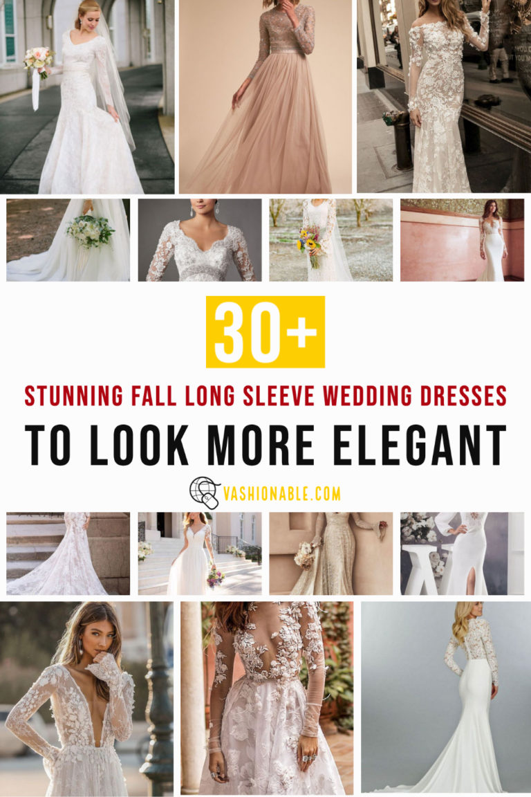 Stunning fall long sleeve wedding dresses to look more elegant