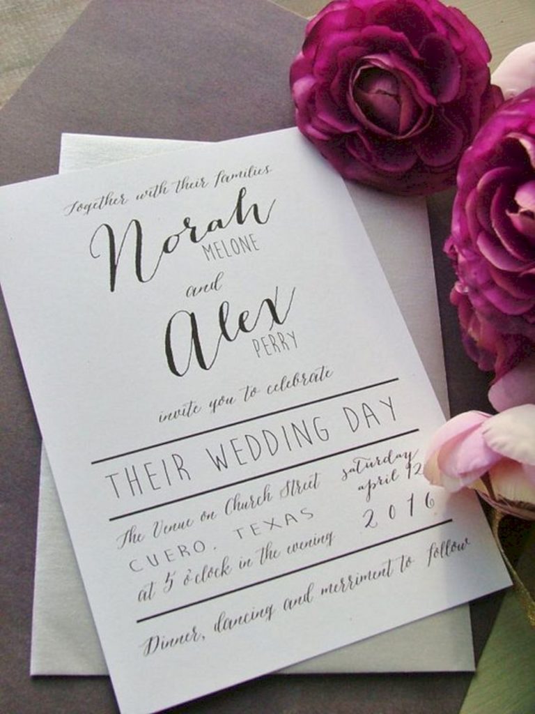 Wedding invitations with awesome typography