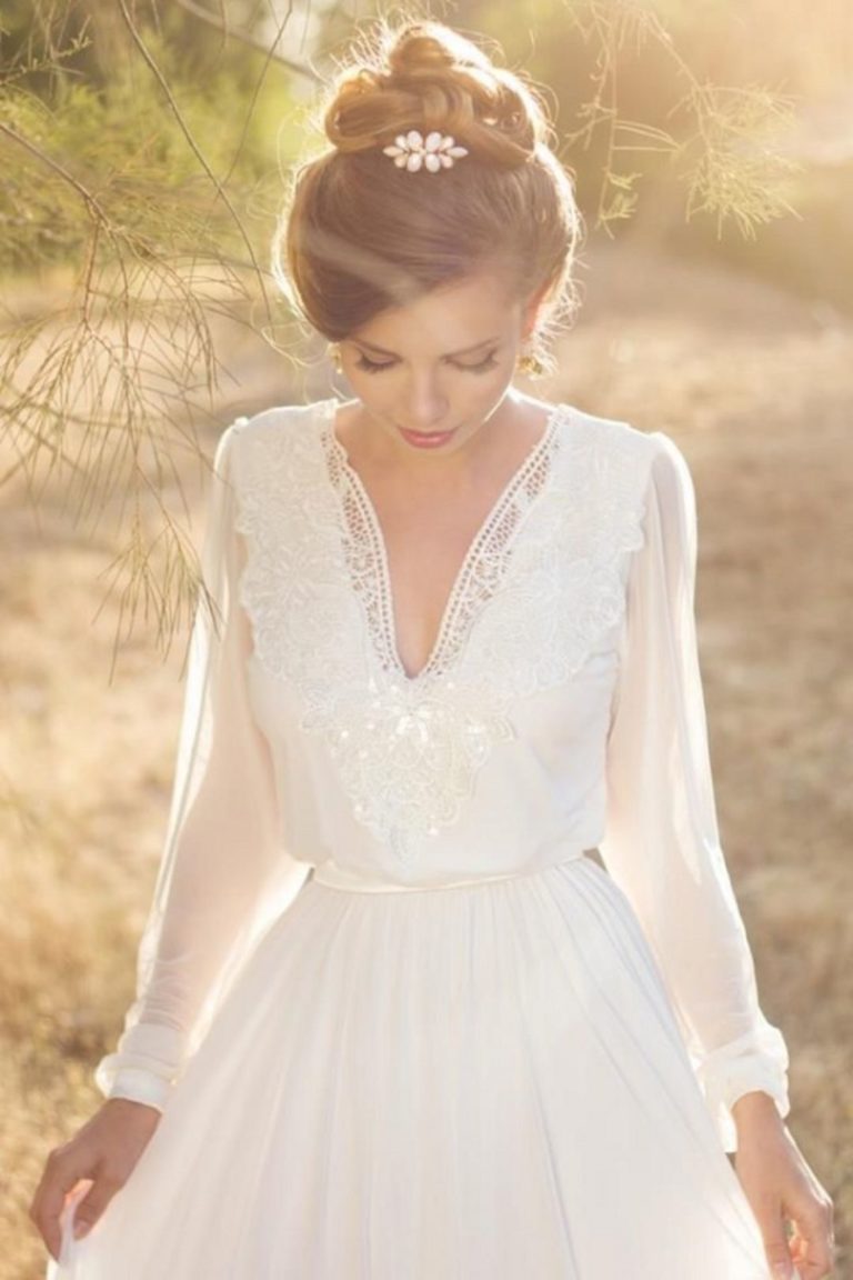Wonderful long sleeve wedding dress