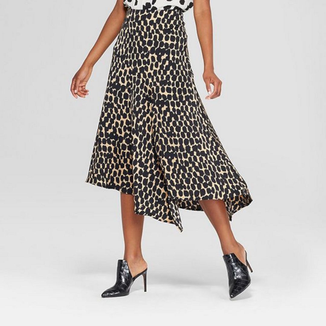Leopard print midi skirt with t-shirt from bloglovin