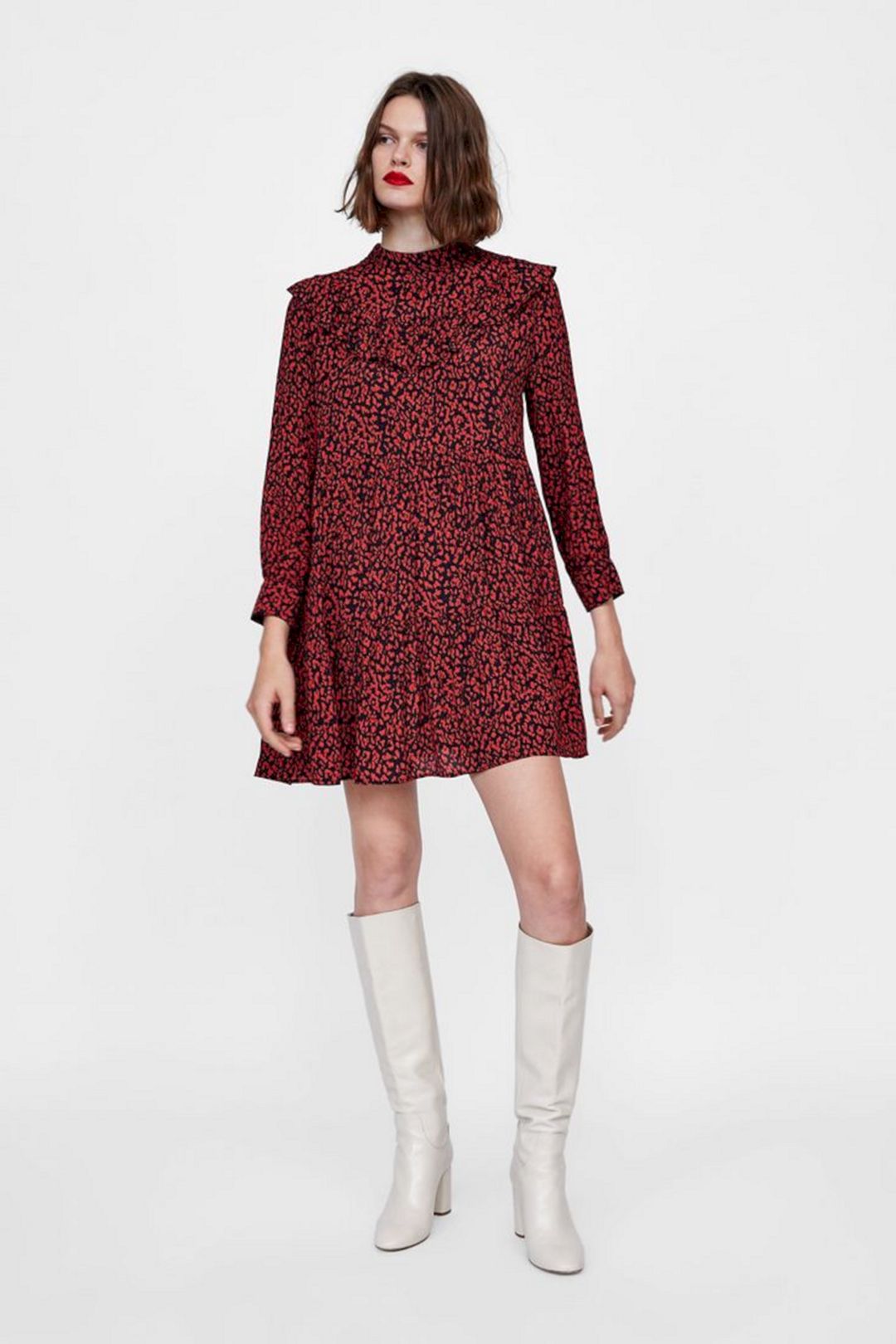 Red leopard print mini dress from warehouse3e