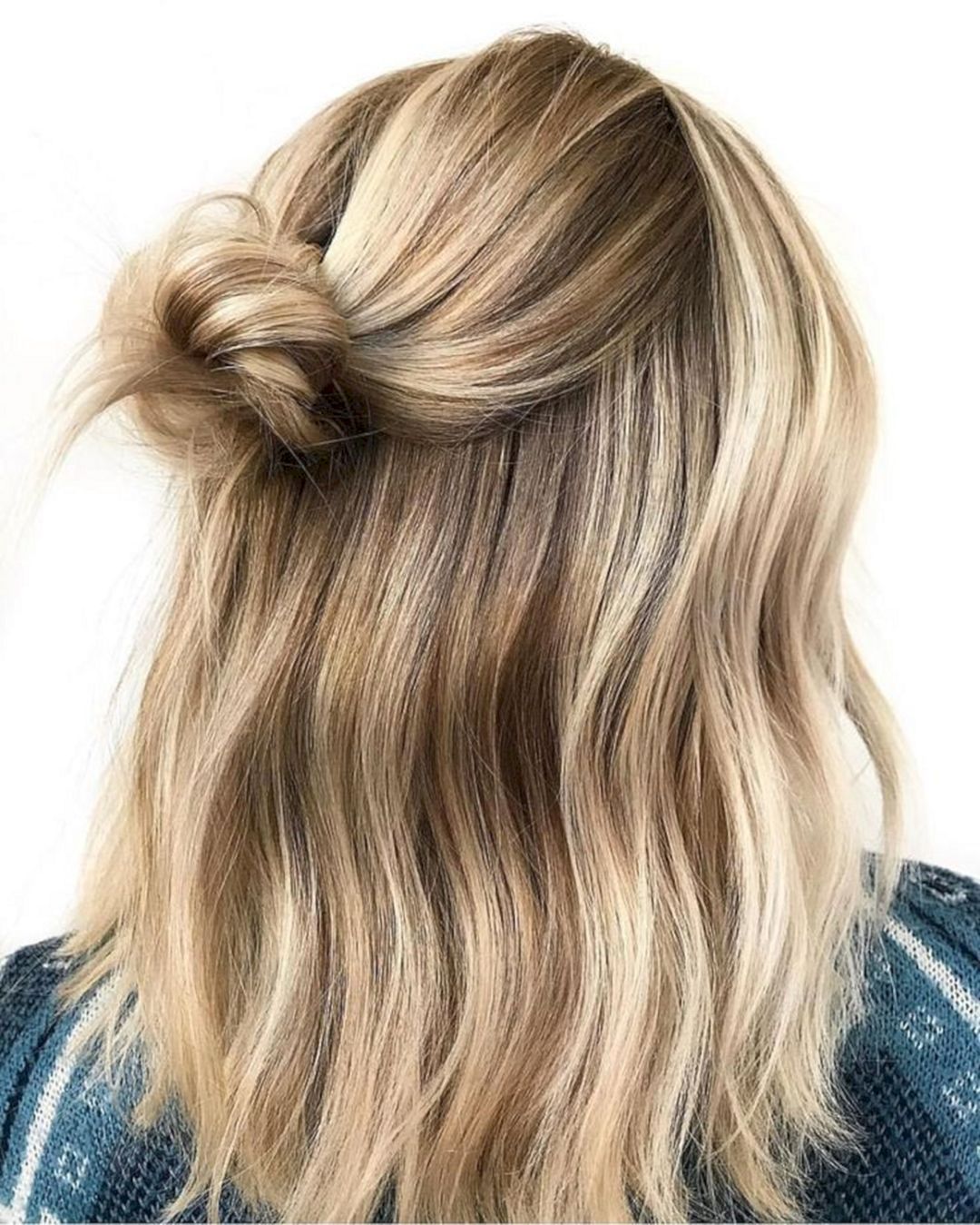 Half updo balayage hairstyles from theeverygirl