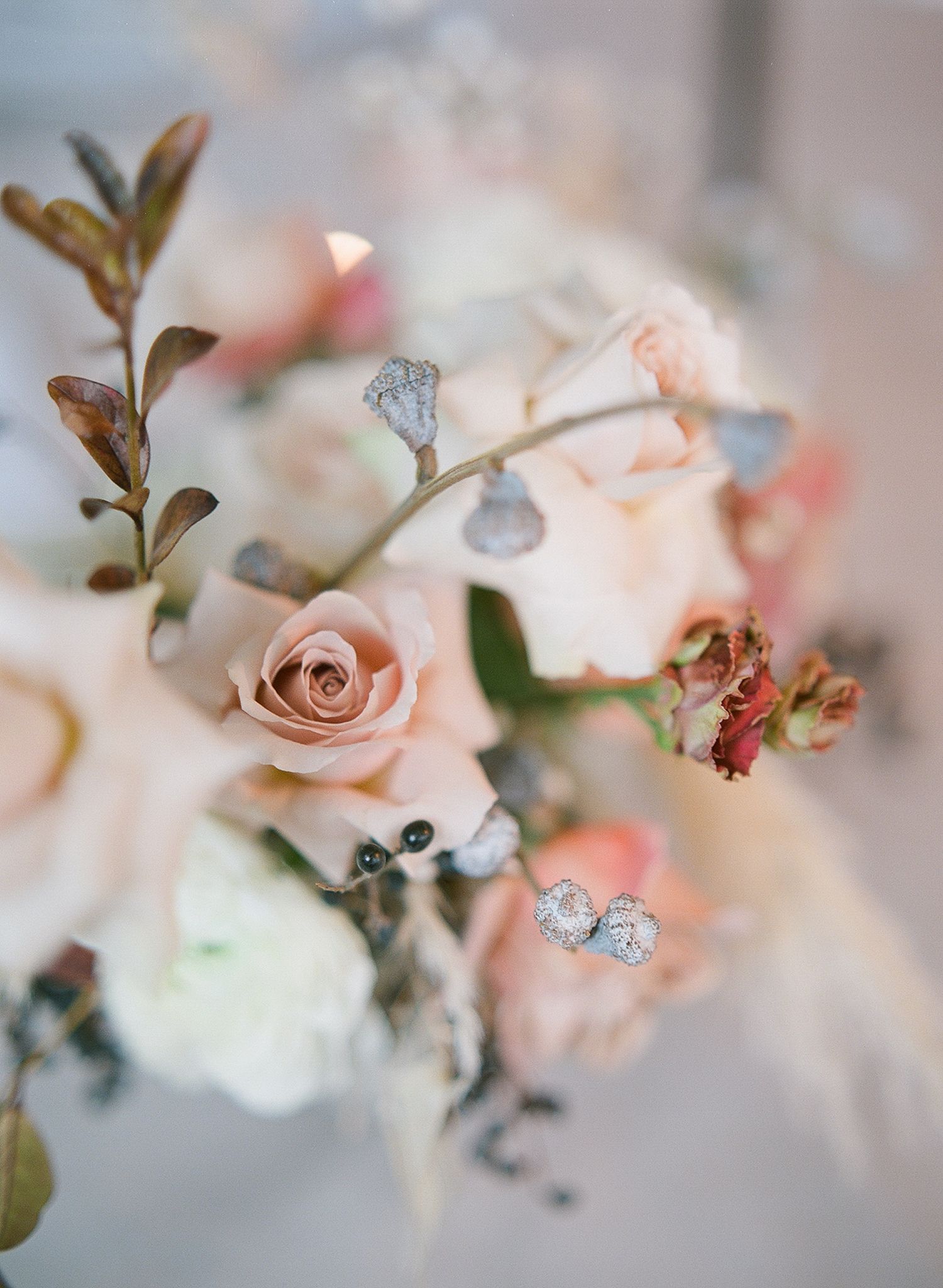 Winter wedding with blush floral from mollycarrphotography