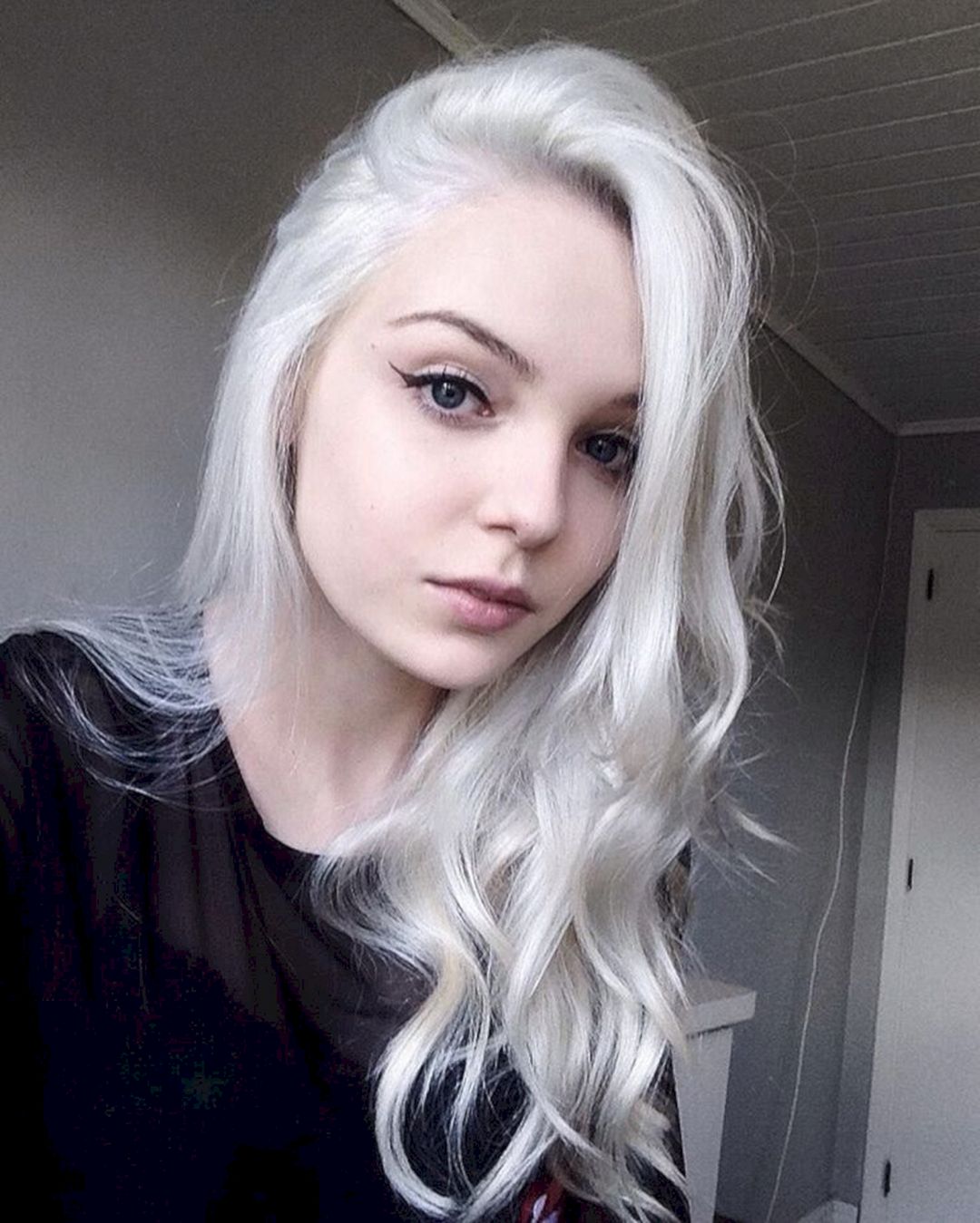 Long silver dyed hairstyle by maridevogeski silver hair color, white hair from wedding-hairstyle-tips