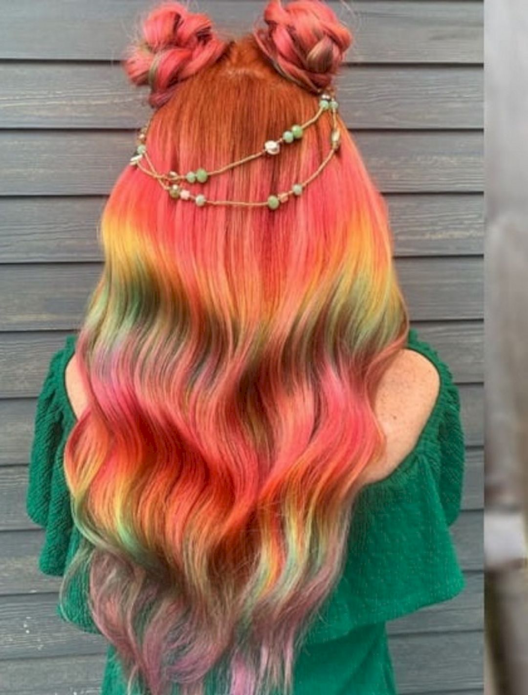 Rainbow space buns from hairapybyamanda instagram