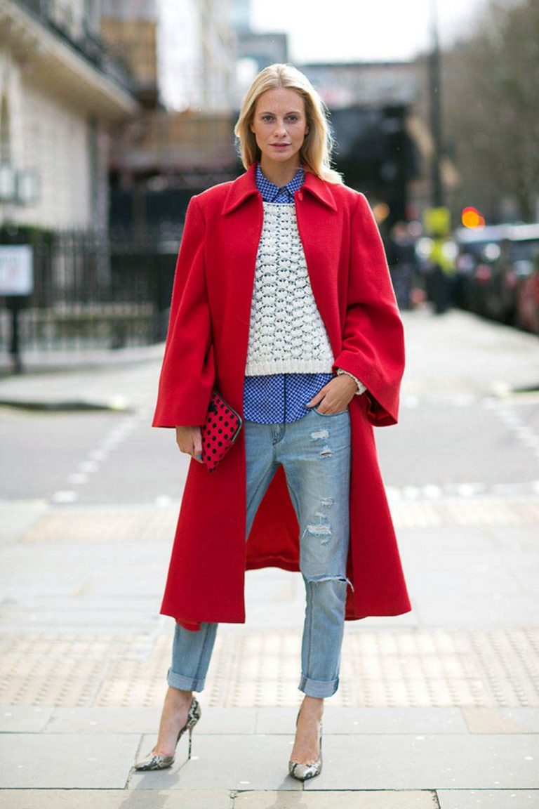 Red coat for women street styles for fall via chicobsession