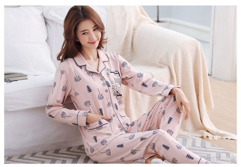 Autumn cute cartoon print pajamas sets