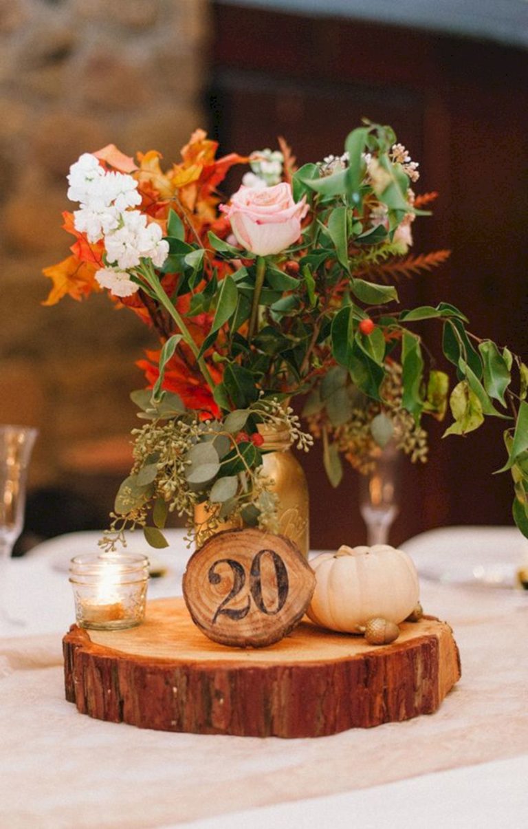 Autumn wedding table centerpieces for varying wedding themes