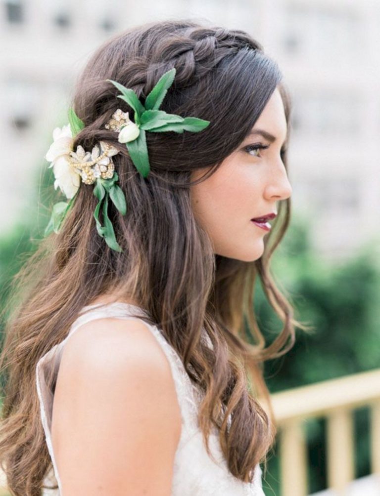 Fall long hairstyles ideas for wedding