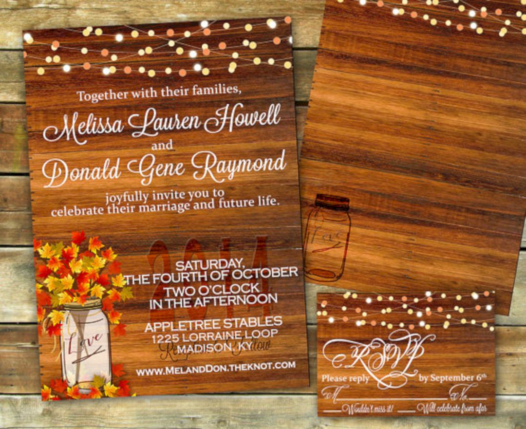 Populer fall wedding invitations