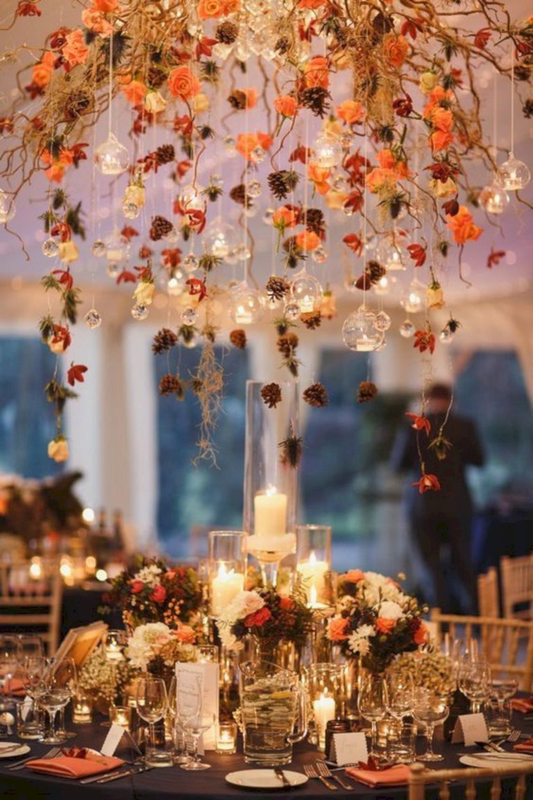 Rustic indoor wedding hanging bulbs