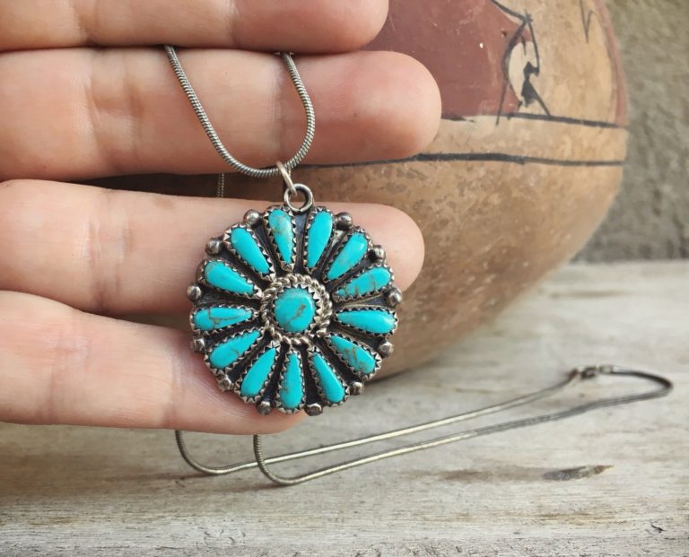 Turquoise pendant necklace for women