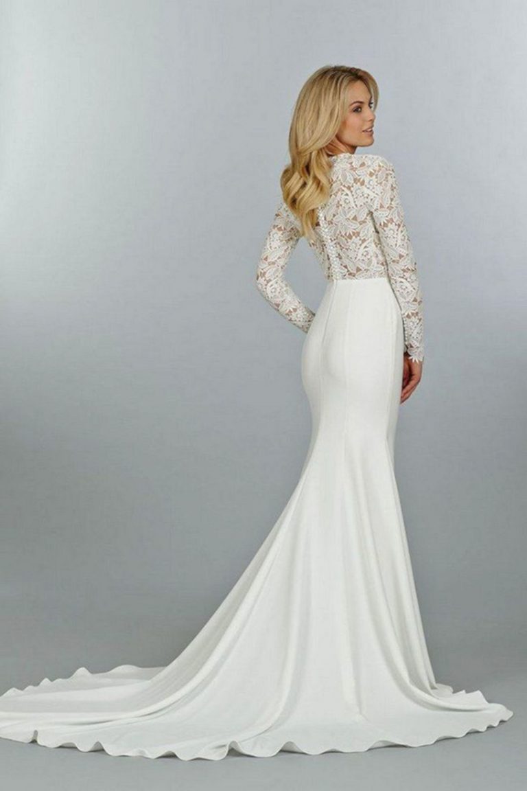 Wonderful long sleeve wedding gown ideas
