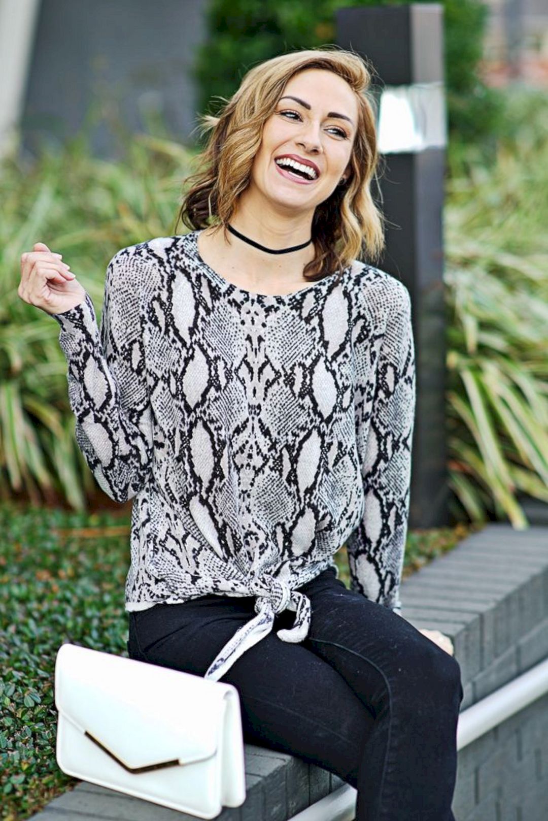 Snake print sweater from themichellewest